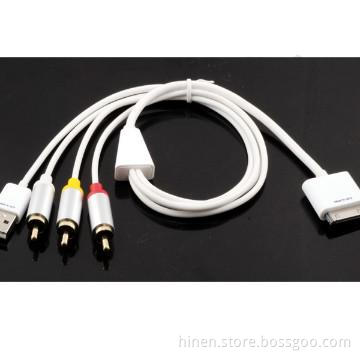 Apple MFi  Composite AV Cable with USB for Apple Device.